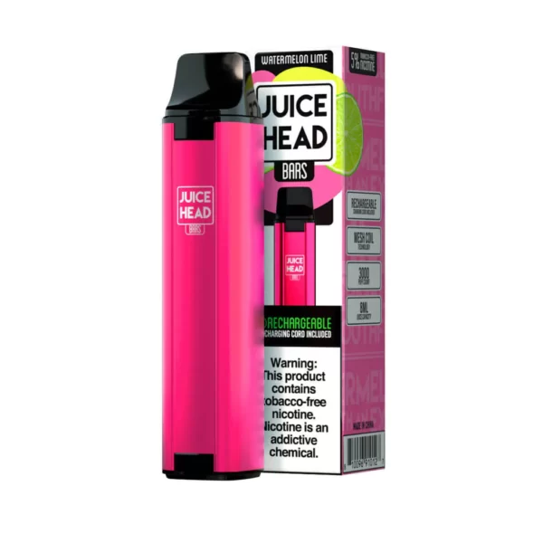 JUICE HEAD BARS DISPOSABLE VAPE WATERMELON LIME 50MG 3000PUFF