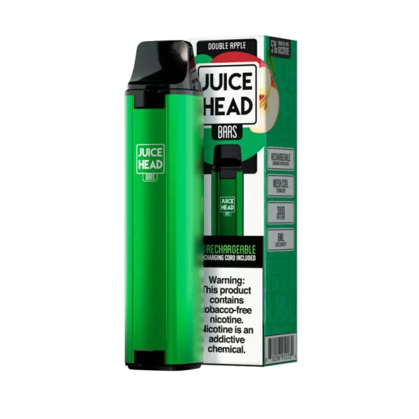 JUICE HEAD BARS DISPOSABLE VAPE DOUBLE APPLE 50MG 3000PUFF