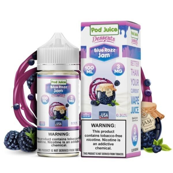 POD JUICE DESSERTS BLUE RAZZ JAM 3MG 100ML