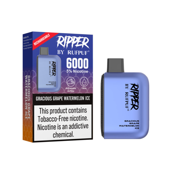 RIPPER DISPOSABLE GRACIOUS GRAPE WATERMELON ICE 50MG 6000PUFF