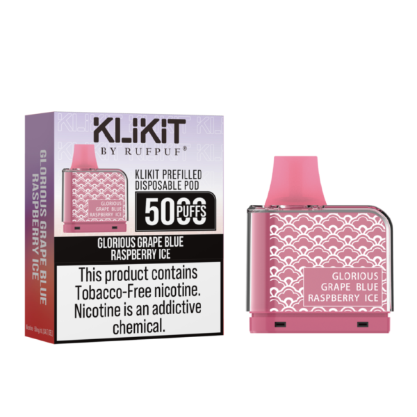 KLIKIT DISPOSABLE GLORIOUS GRAPE RASPBERRY ICE 50MG 5000PUFF